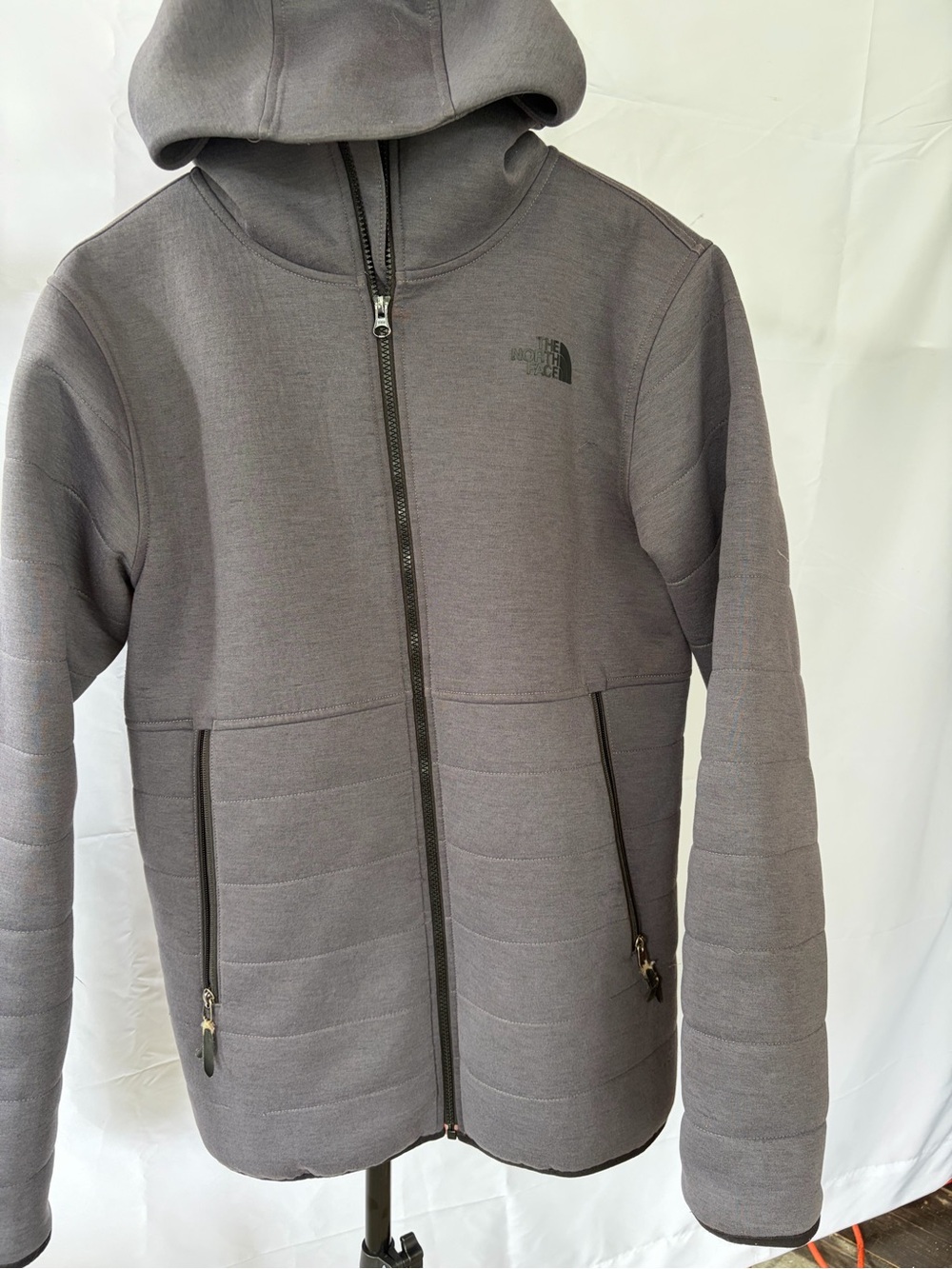 The North Face Men's Gray Hooded Full-Zip Performance Jacket